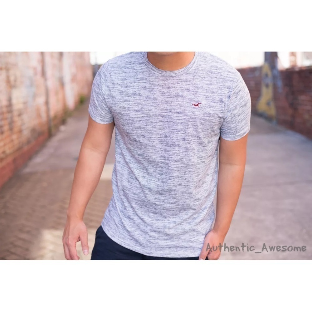 Men's Hollister by Abercrombie and Fitch T-Shirt, Gray, Size M